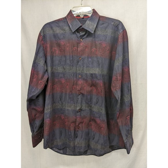 Visconti Long Sleeve Shirt Men's Lg Flip Cuff Multicolor - Picture 1 of 9